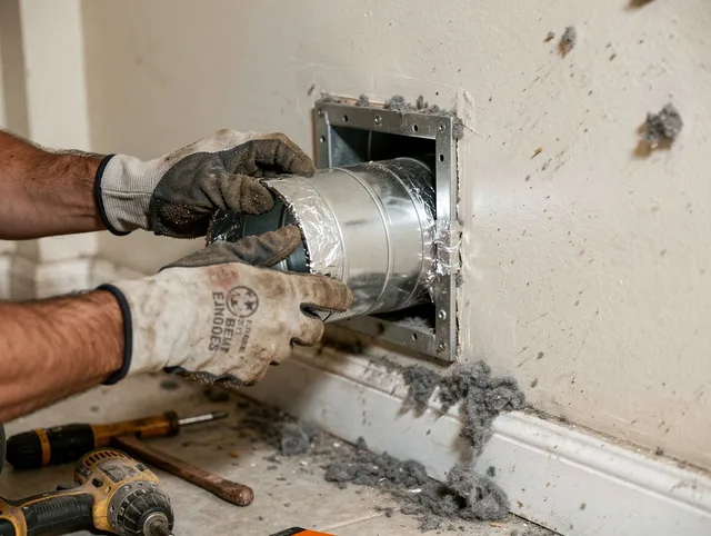 Professional dryer vent repair and installation by East Los Angeles Dryer Vent Cleaning in East Los Angeles